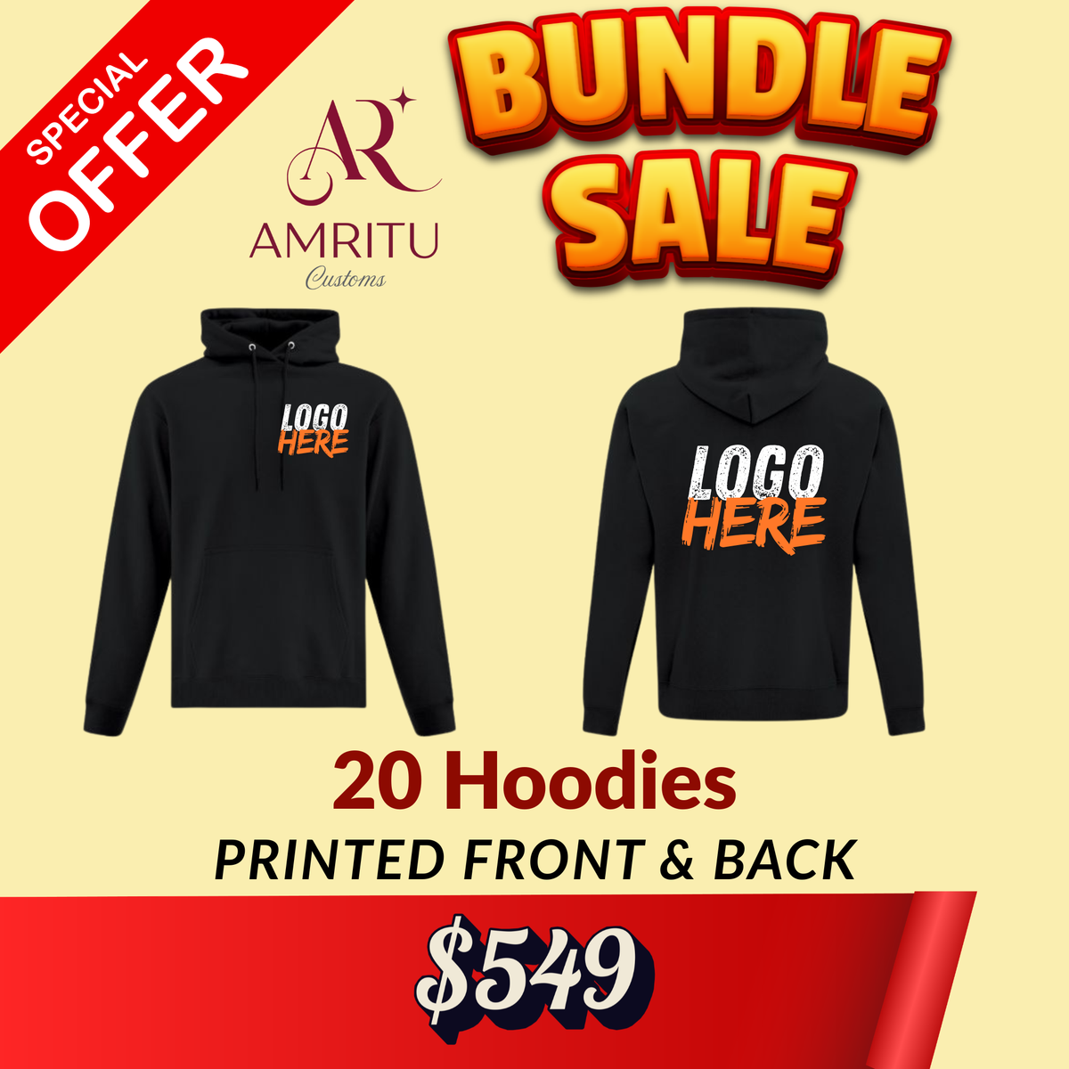 $549 for Business Starter Apparel Bundle – 20 Hoodies - Fast Shipping Canada