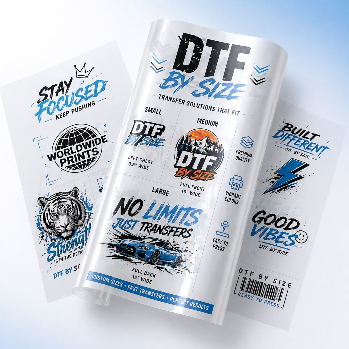 Custom Print DTF Ready To Press Transfers